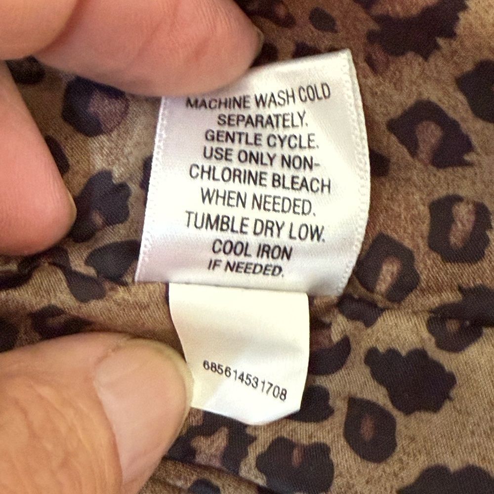Dana Buchman Leopard-Lined Trench Coat Beige Belted Jacket size Med. - Picture 11 of 11